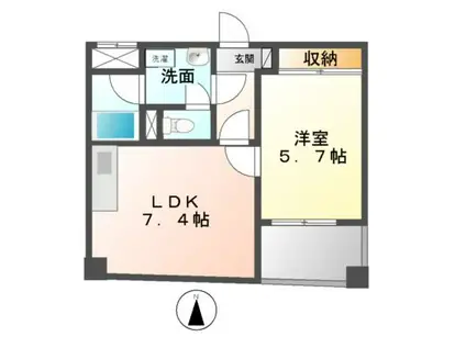 ドムス東栄(1DK/3階)の間取り写真