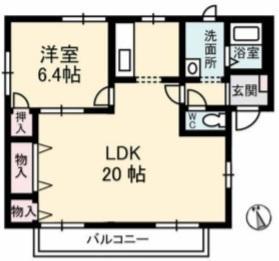 フレグランス大島A棟(1LDK/2階)の間取り写真