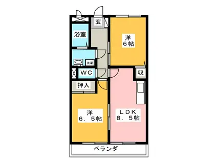 クレセントコート大澤(2LDK/1階)の間取り写真