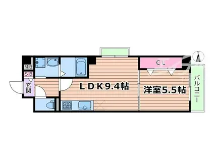 メゾン大淀(1LDK/2階)の間取り写真
