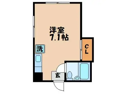 ヴィライズミ(ワンルーム/2階)の間取り写真