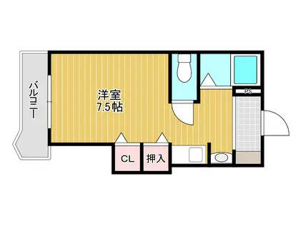 田中第8ハイツ(ワンルーム/3階)の間取り写真