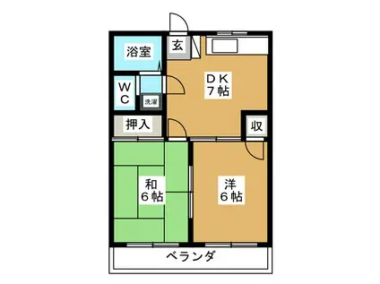 タケミハイツ(2DK/1階)の間取り写真