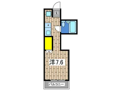 ポートヒル権太坂Ⅱ(ワンルーム/2階)の間取り写真