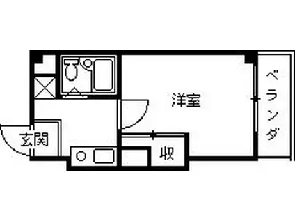 メゾンK&H(1K/1階)の間取り写真