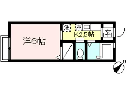 サンシティー狛江(1K/1階)の間取り写真