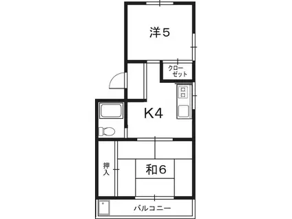 オオソネハイツ 1(2K/3階)の間取り写真