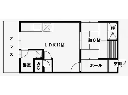 第一豊荘(1LDK/1階)の間取り写真