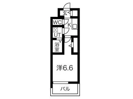 ファーストフィオーレ難波クレシア(1K/5階)の間取り写真