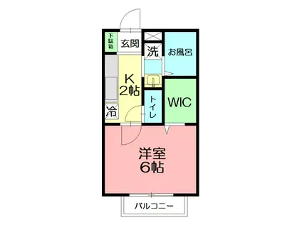 サニーハイツII(1K/1階)の間取り写真