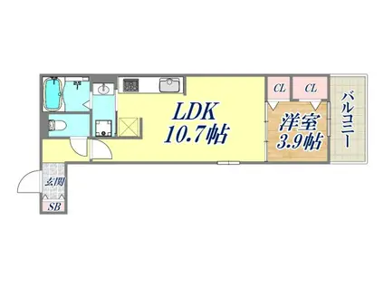 アンベリール(1LDK/3階)の間取り写真