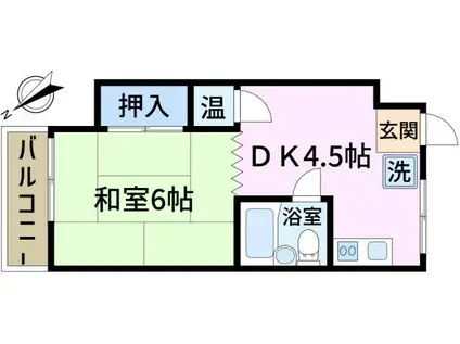 新小岩スカイマンション(1DK/9階)の間取り写真