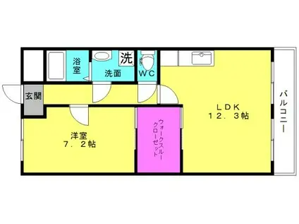 第一明姫マンション(1LDK/3階)の間取り写真