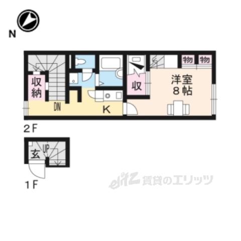 レオパレスRAKUEN(1K/2階)の間取り写真
