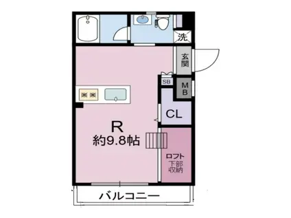 アリスコート上ノ丸(ワンルーム/3階)の間取り写真