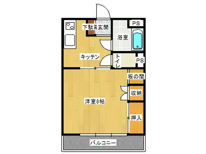 ことぶきコーポ(1K/3階)の間取り写真