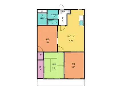 グレイス白子(3LDK/3階)の間取り写真