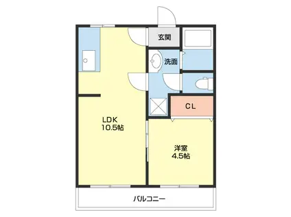 コーポ南方(1LDK/2階)の間取り写真