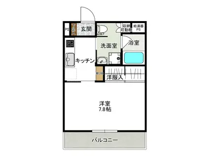 AK TWINS B棟(1K/3階)の間取り写真
