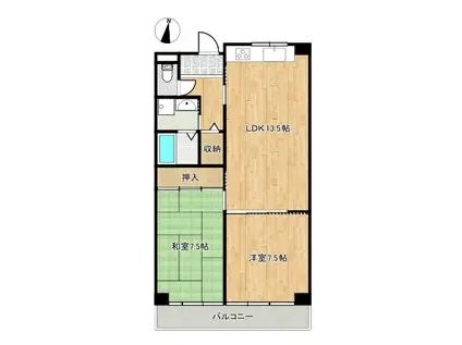 パークサイド高須II(2LDK/1階)の間取り写真