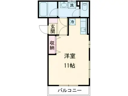 ミオ・コルテ(ワンルーム/2階)の間取り写真