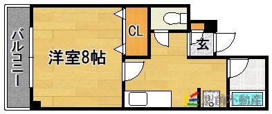 ベレッツァ南天神(1K/3階)の間取り写真