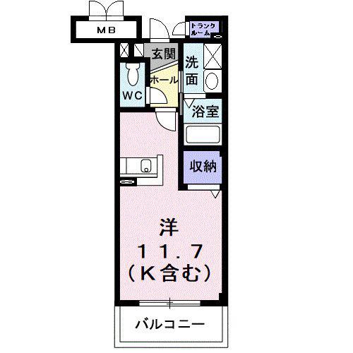 バローネT(ワンルーム/3階)の間取り写真