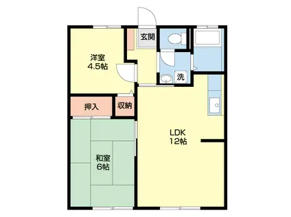 コメットS(2LDK/1階)の間取り写真