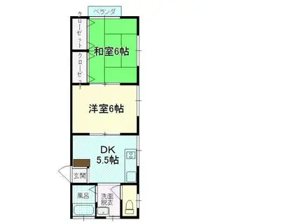 レミントン(2LDK/2階)の間取り写真