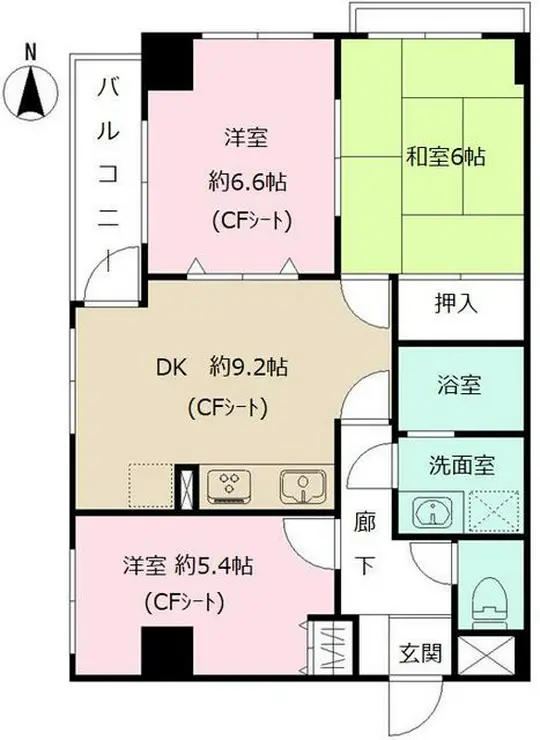 ルート南常盤台 5階階 間取り