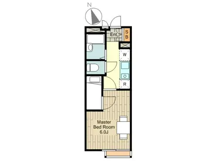 レオパレスウッドタウン(1K/3階)の間取り写真