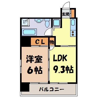 レインボーピア記念橋(1LDK/3階)の間取り写真