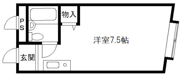 D-COURT(ワンルーム/1階)の間取り写真