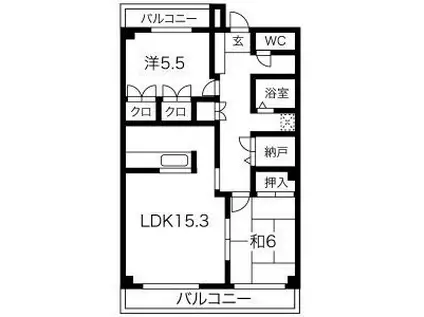 PALETTE-T2(2LDK/2階)の間取り写真