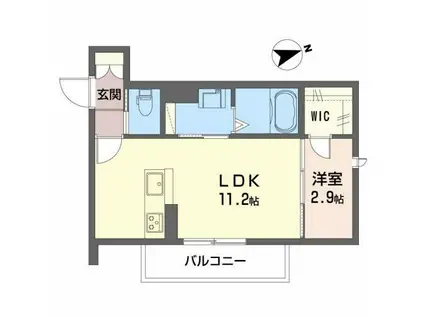 ベレオ鷺ノ森(1LDK/2階)の間取り写真