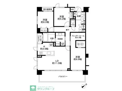 アンビシャス南柏(3LDK/3階)の間取り写真