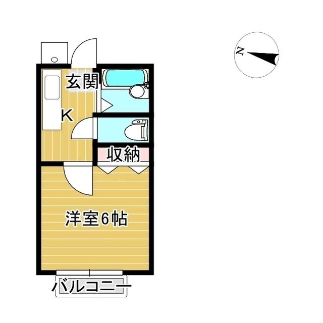 セレーネハイム第13(1K/2階)の間取り写真