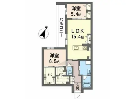 ハムステッドアレー(2LDK/2階)の間取り写真