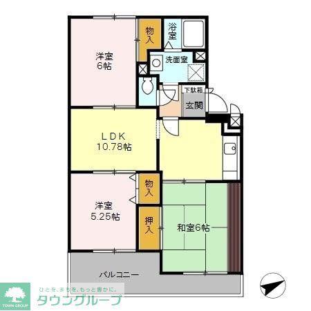 クレール清水(3LDK/3階)の間取り写真