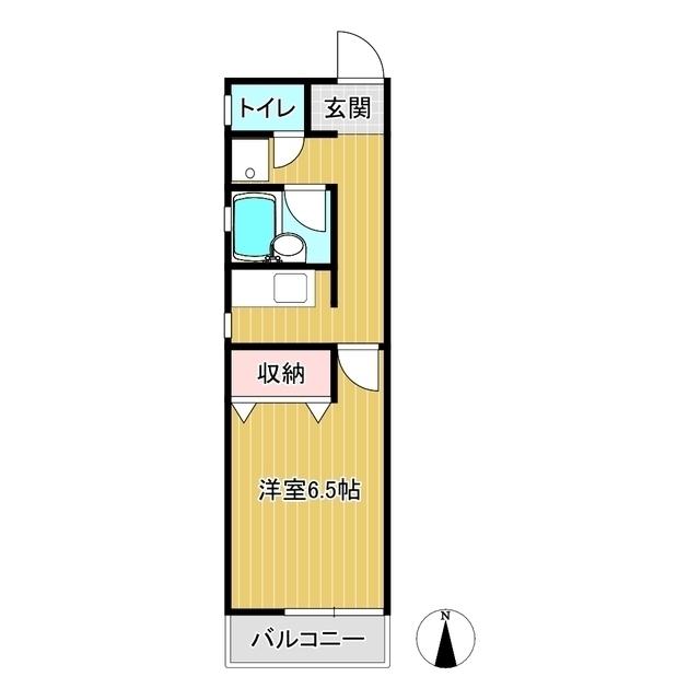 ヴィラ北園(1K/2階)の間取り写真