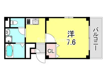 ルミエール下條(1K/1階)の間取り写真