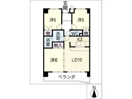 グランドール東丘(3LDK/2階)の間取り写真
