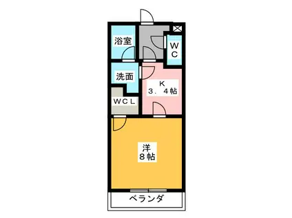 あっとほーむ(1K/4階)の間取り写真