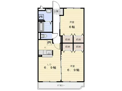 サンシャイン(2LDK/1階)の間取り写真