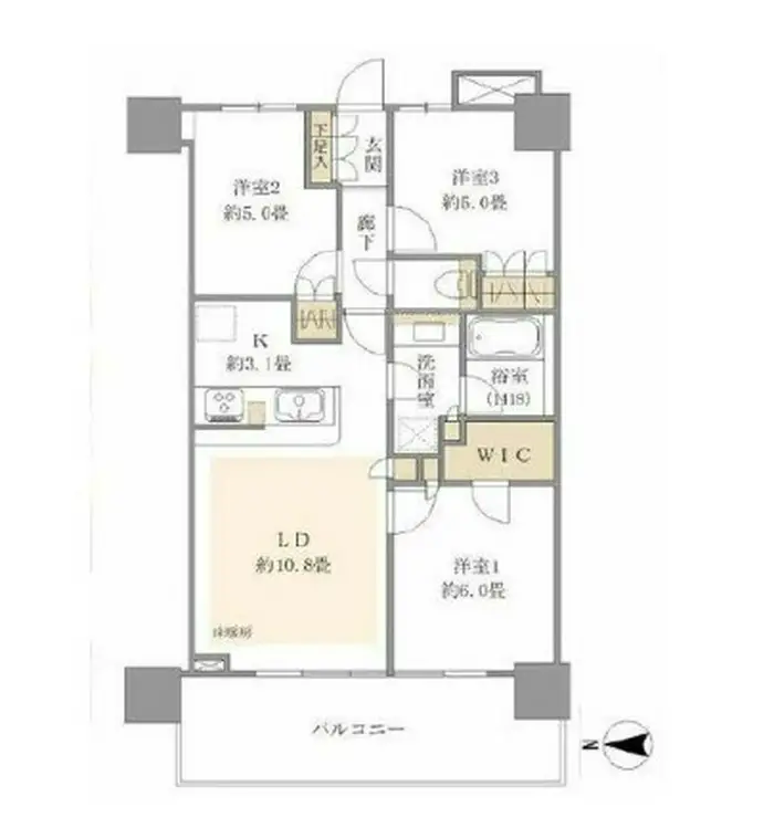 浅草タワー 26階階 間取り