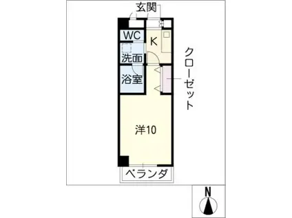 ルミエール青山11(1K/4階)の間取り写真