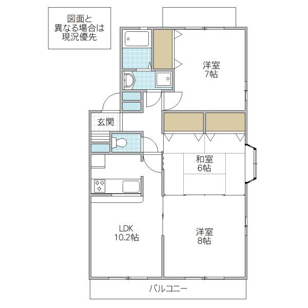 グレイスコートV(3LDK/3階)の間取り写真