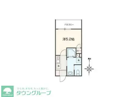 MELLAS新秋津(1K/2階)の間取り写真