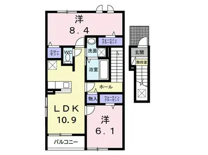 リヴィエール・ピリエI(2LDK/2階)の間取り写真