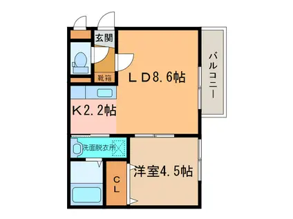 STARLIT(1LDK/3階)の間取り写真